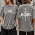 Faith Hope Jesus Vintage Washed Tee – Jesus Saved My Life Christian Shirt