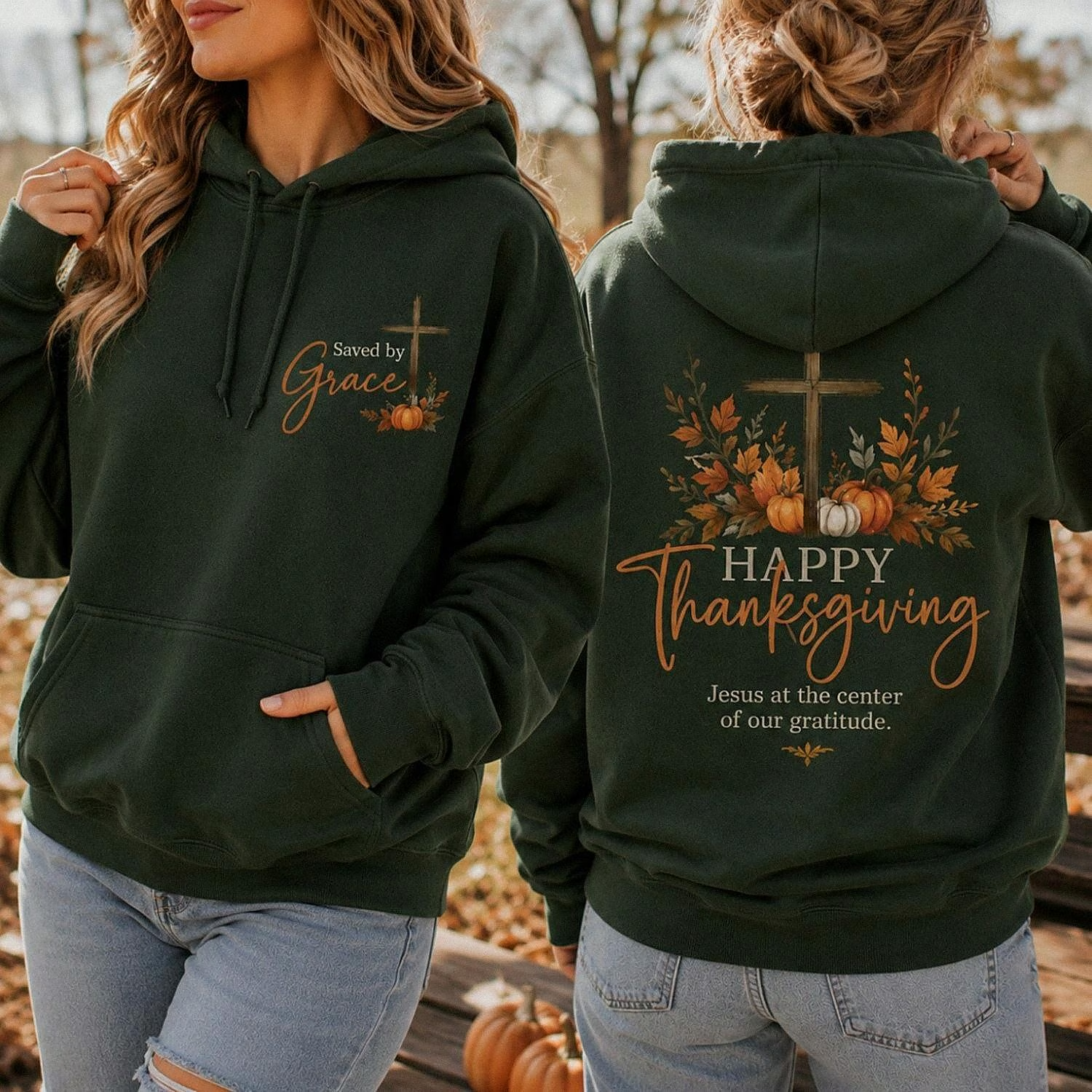 Happy Thanksgiving Christian Shirt – Saved by Grace Fall Tee, Sweatshirt & Hoodie