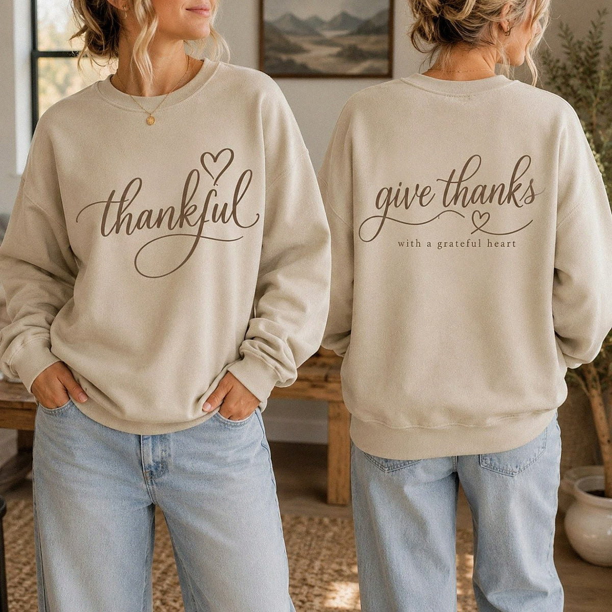 Thankful Give Thanks Shirt – Grateful Heart Thanksgiving Tee