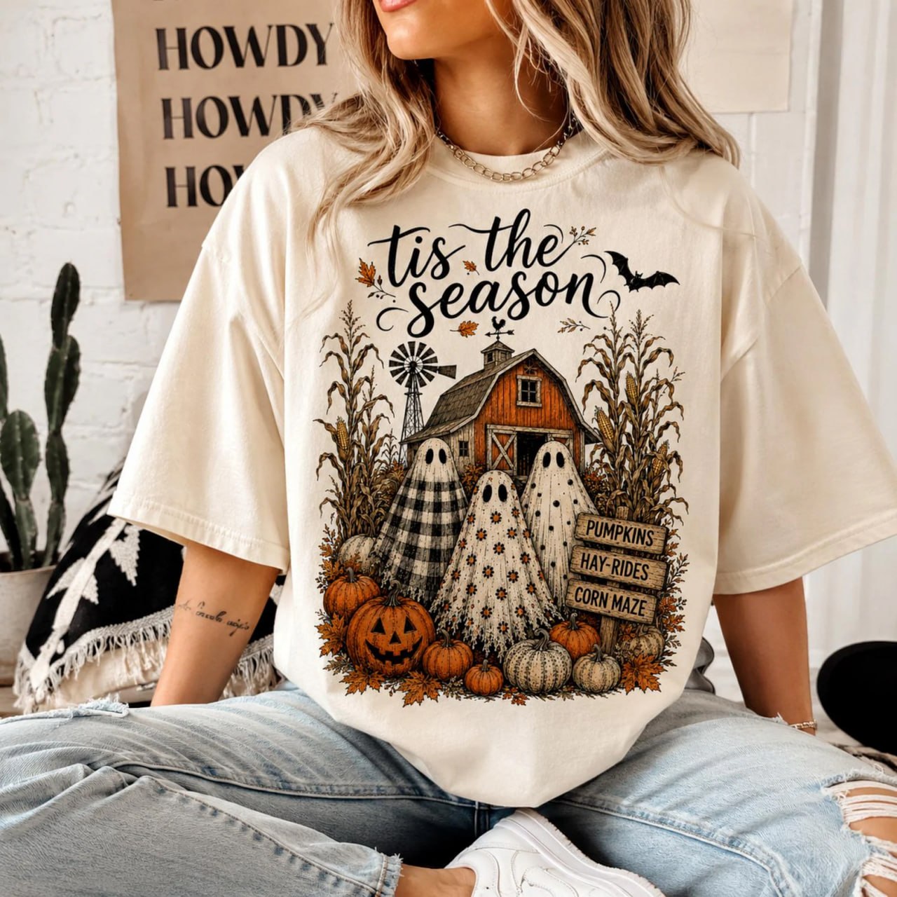 Tis The Season Halloween Ghost Shirt – Fall Pumpkin Farm Tee, Sweatshirt & Hoodie