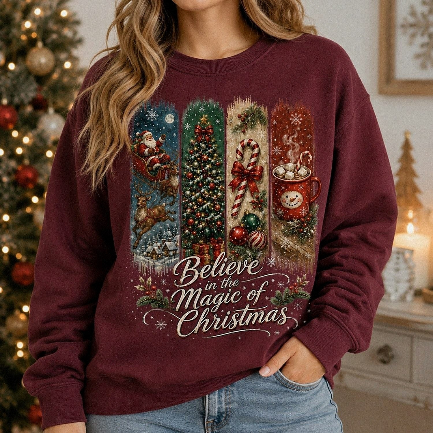 Believe in the Magic of Christmas Shirt – Vintage Christmas Tee, Sweatshirt & Hoodie