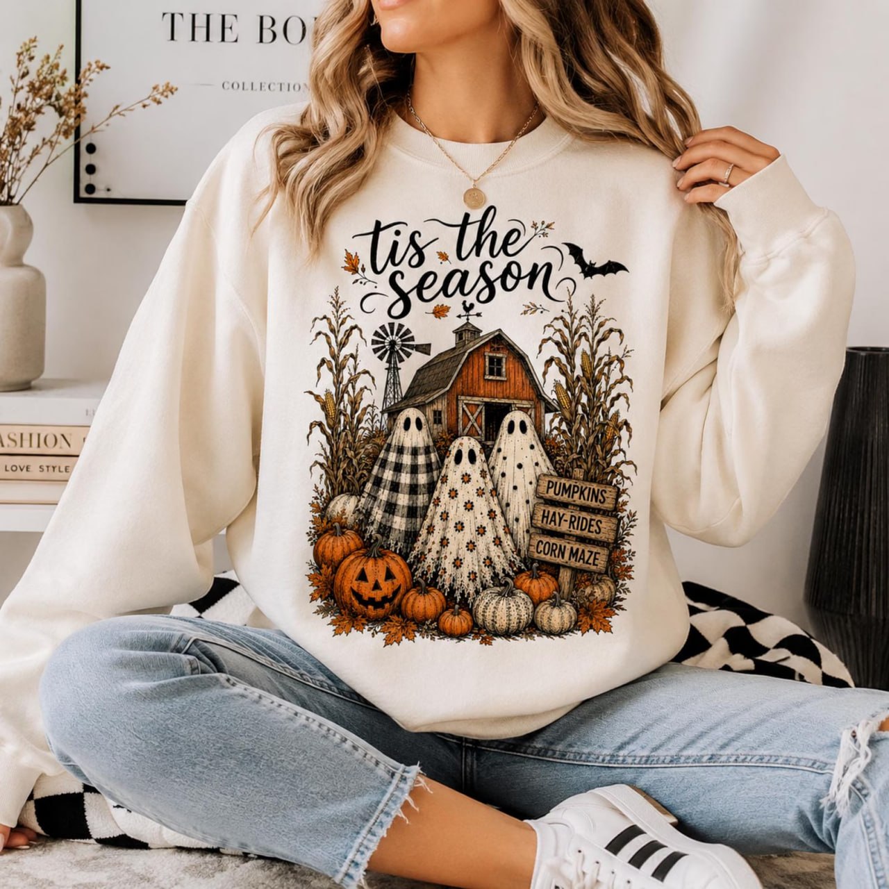 Tis The Season Halloween Ghost Shirt – Fall Pumpkin Farm Tee, Sweatshirt & Hoodie