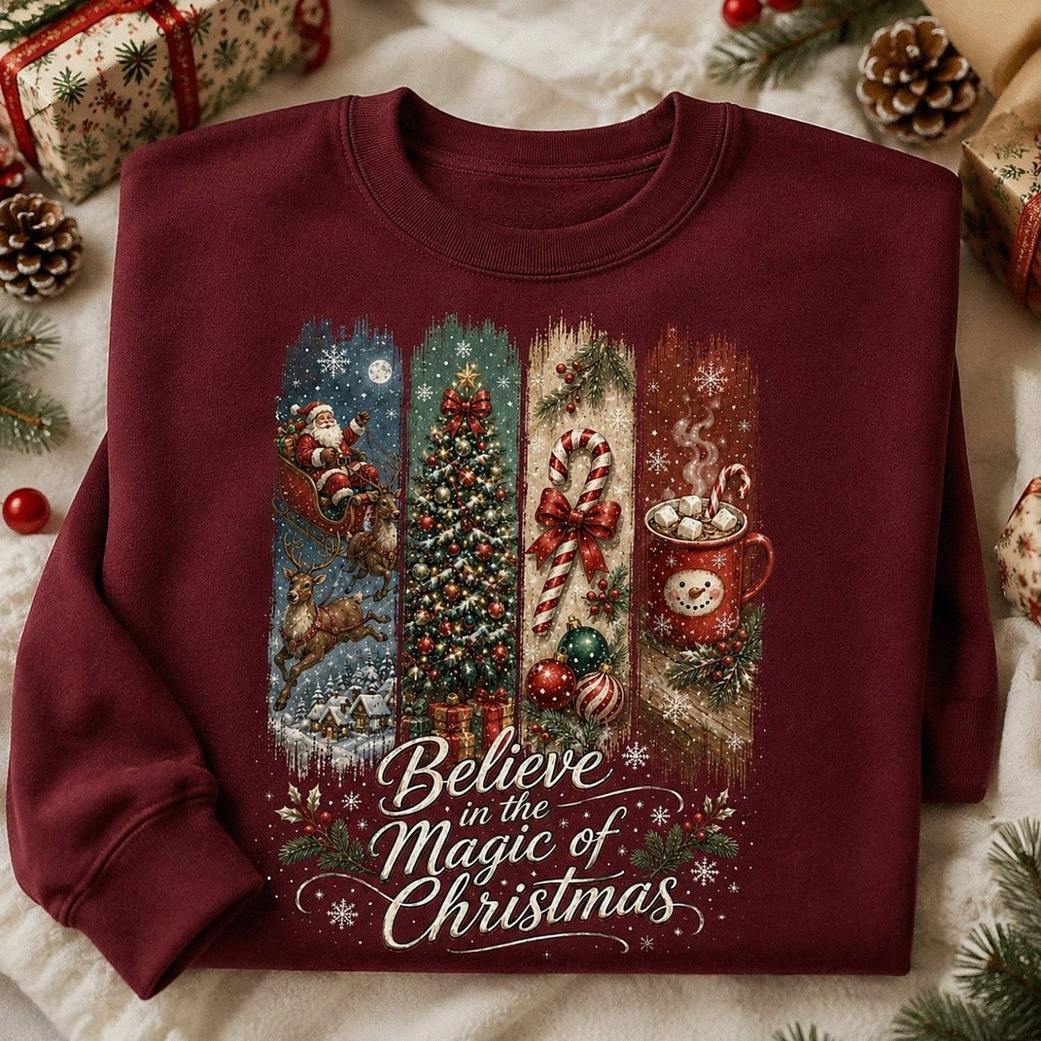 Believe in the Magic of Christmas Shirt – Vintage Christmas Tee, Sweatshirt & Hoodie