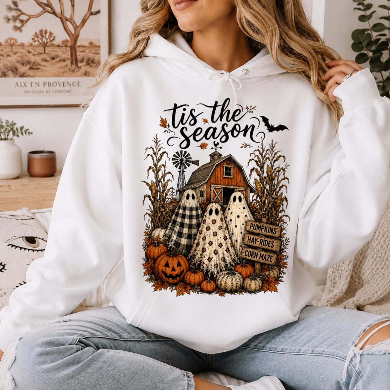 Tis The Season Halloween Ghost Shirt – Fall Pumpkin Farm Tee, Sweatshirt & Hoodie