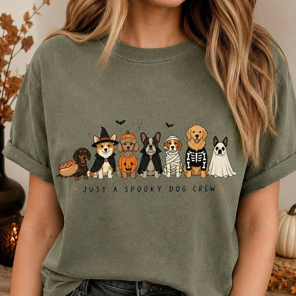 Just a Spooky Dog Crew Comfort Colors Shirt – Cute Halloween Dog Tee